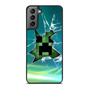 CREEPER MINECRAFT BROKEN GLASS Samsung Galaxy S21 Plus Case