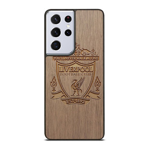 LIVERPOOL FC FOOTBALL CLUB WOODEN LOGO Samsung Galaxy S21 Ultra Case