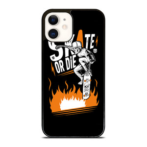 SKULL SKATE OR DIE ORANGE ARTWORK iPhone 12 Case SKULL SKATE OR DIE ORANGE ARTWORK iPhone 12 Case