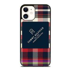 TOMMY HILFIGER RED BLACK PATTERN iPhone 12 Case