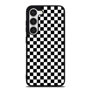 BLACK WHITE CHECKERED Samsung Galaxy S23 Case BLACK WHITE CHECKERED Samsung Galaxy S23 Case