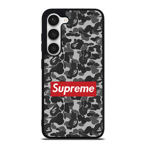 CAMO BAPE SUPREME GREY Samsung Galaxy S23 Case