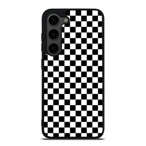 BLACK WHITE CHECKERED Samsung Galaxy S23 Plus Case BLACK WHITE CHECKERED Samsung Galaxy S23 Plus Case
