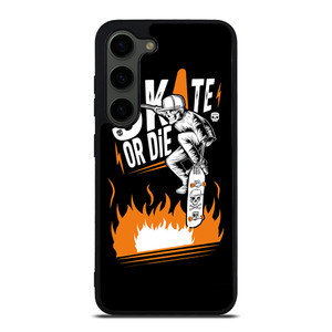 SKULL SKATE OR DIE ORANGE ARTWORK Samsung Galaxy S23 Plus Case