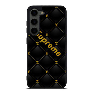 SUPREME BLACK PATTERN GOLD Samsung Galaxy S23 Plus Case