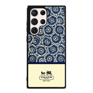 COACH NEW YORK BLUE FLORAL BATIK Samsung Galaxy S23 Ultra Case