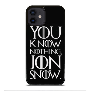 GAME OF THRONES KNOW NOTHING JON SNOW black rubber iPhone 12 Mini Case GAME OF THRONES KNOW NOTHING JON SNOW black rubber iPhone 12 Mini Case