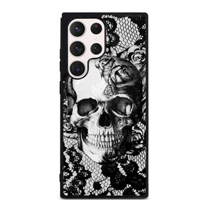 SKULL ON BLACK LACE Samsung Galaxy S23 Ultra Case