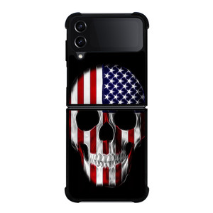 AMERICAN FLAG SKULL METAL Samsung Galaxy Z FLip4 5G Case Cover