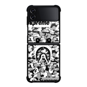 BAPE SHARK LOGO SUPREME BLACK WHITE Samsung Galaxy Z FLip4 5G Case Cover BAPE SHARK LOGO SUPREME BLACK WHITE Samsung Galaxy Z FLip4 5G Case Cover