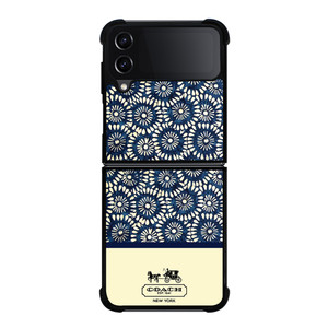 COACH NEW YORK BLUE FLORAL BATIK Samsung Galaxy Z FLip4 5G Case Cover