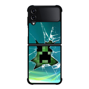 CREEPER MINECRAFT BROKEN GLASS Samsung Galaxy Z FLip4 5G Case Cover