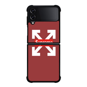 OFF WHITE LOGO X SUPREME RED Samsung Galaxy Z FLip4 5G Case Cover OFF WHITE LOGO X SUPREME RED Samsung Galaxy Z FLip4 5G Case Cover