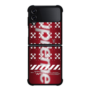 OFF WHITE X SUPREME LOGO BLUR Samsung Galaxy Z FLip4 5G Case Cover OFF WHITE X SUPREME LOGO BLUR Samsung Galaxy Z FLip4 5G Case Cover