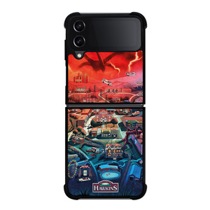 STRANGER THINGS WELCOME TO HAWKINS CARTOON Samsung Galaxy Z FLip4 5G Case Cover STRANGER THINGS WELCOME TO HAWKINS CARTOON Samsung Galaxy Z FLip4 5G Case Cover