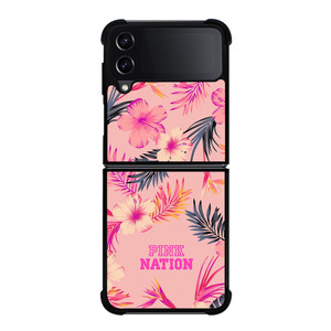 VICTORIA SECRET PINK NATION FLORAL BG Samsung Galaxy Z FLip4 5G Case Cover VICTORIA SECRET PINK NATION FLORAL BG Samsung Galaxy Z FLip4 5G Case Cover