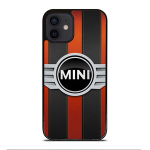 MINI COPER LOGO BLACK RED STRIPES iPhone 12 Mini Case MINI COPER LOGO BLACK RED STRIPES iPhone 12 Mini Case