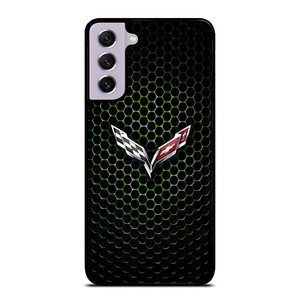 CORVETTE LOGO GREEN METAL Samsung Galaxy S21 FE Case