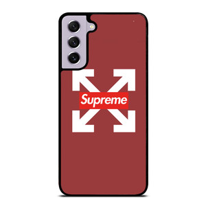 OFF WHITE LOGO X SUPREME RED Samsung Galaxy S21 FE Case OFF WHITE LOGO X SUPREME RED Samsung Galaxy S21 FE Case