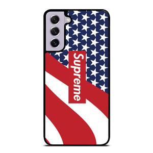 SUPREME LOGO AMERICAN FLAG Samsung Galaxy S21 FE Case SUPREME LOGO AMERICAN FLAG Samsung Galaxy S21 FE Case