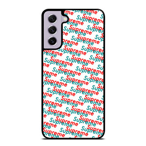 SUPREME RED BLUE PATTERN Samsung Galaxy S21 FE Case SUPREME RED BLUE PATTERN Samsung Galaxy S21 FE Case