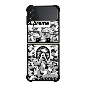 BAPE SHARK LOGO SUPREME BLACK WHITE Samsung Galaxy Z FLip 3 5G Case Cover BAPE SHARK LOGO SUPREME BLACK WHITE Samsung Galaxy Z FLip 3 5G Case Cover