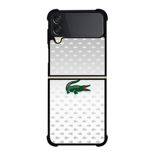 LACOSTE SILVER PATTERN Samsung Galaxy Z FLip 3 5G Case Cover LACOSTE SILVER PATTERN Samsung Galaxy Z FLip 3 5G Case Cover