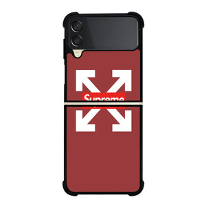 OFF WHITE LOGO X SUPREME RED Samsung Galaxy Z FLip 3 5G Case Cover