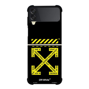 OFF WHITE LOGO YELLOW STRIPE Samsung Galaxy Z FLip 3 5G Case Cover