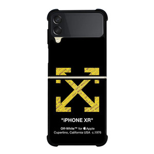 OFF WHITE YELLOW LOGO X APPLE Samsung Galaxy Z FLip 3 5G Case Cover