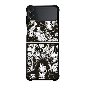 ONE PIECE CHARACTER BLACK WHITE Samsung Galaxy Z FLip 3 5G Case Cover