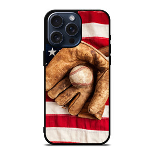 BASEBALL GLOVE AMERICAN FLAG iPhone 15 Pro Max Case BASEBALL GLOVE AMERICAN FLAG iPhone 15 Pro Max Case