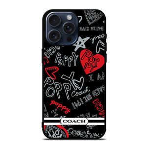 COACH NEW YORK POPPY BLACK iPhone 15 Pro Max Case COACH NEW YORK POPPY BLACK iPhone 15 Pro Max Case