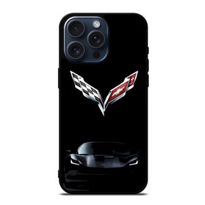 CORVETTE CAR LOGO BLACK iPhone 15 Pro Max Case CORVETTE CAR LOGO BLACK iPhone 15 Pro Max Case