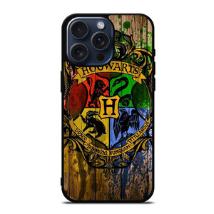 HOGWARTS HARRY POTTER LOGO WOOD iPhone 15 Pro Max Case