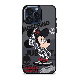 MICKEY MOUSE CAMO X MOSCHINO X STUSSY iPhone 15 Pro Max Case