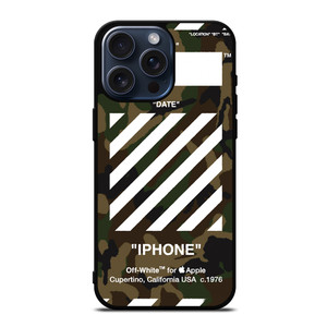 OFF WHITE CAMO BACKGROUND iPhone 15 Pro Max Case