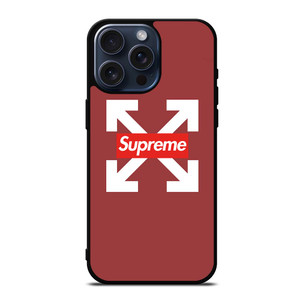 OFF WHITE LOGO X SUPREME RED iPhone 15 Pro Max Case