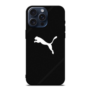 PUMA LOGO BLACK LEATHER iPhone 15 Pro Max Case PUMA LOGO BLACK LEATHER iPhone 15 Pro Max Case
