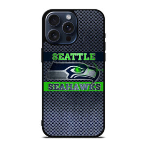 SEATTLE SEAHAWKS METAL LOGO iPhone 15 Pro Max Case SEATTLE SEAHAWKS METAL LOGO iPhone 15 Pro Max Case