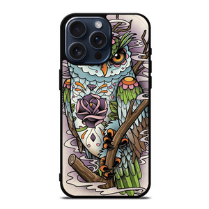 SUGAR SKULL OWL TATTO LOGO iPhone 15 Pro Max Case SUGAR SKULL OWL TATTO LOGO iPhone 15 Pro Max Case
