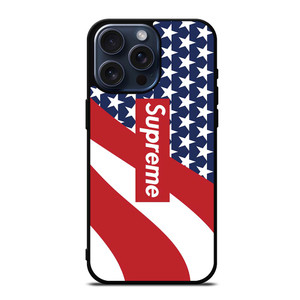 SUPREME LOGO AMERICAN FLAG iPhone 15 Pro Max Case SUPREME LOGO AMERICAN FLAG iPhone 15 Pro Max Case