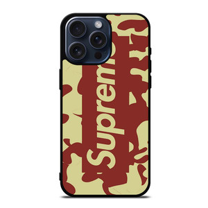 SUPREME RED CREAM LOGO iPhone 15 Pro Max Case SUPREME RED CREAM LOGO iPhone 15 Pro Max Case