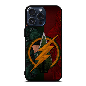 THE FLASH GREEN ARROW LOGO DC iPhone 15 Pro Max Case THE FLASH GREEN ARROW LOGO DC iPhone 15 Pro Max Case