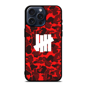 UNDEFEATED BAPE CAMO RED iPhone 15 Pro Max Case UNDEFEATED BAPE CAMO RED iPhone 15 Pro Max Case