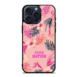 VICTORIA SECRET PINK NATION FLORAL BG iPhone 15 Pro Max Case