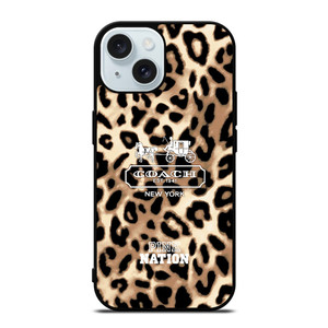 COACH NEW YORK PINK NATION LEPOARD iPhone 15  Case Cover COACH NEW YORK PINK NATION LEPOARD iPhone 15  Case Cover