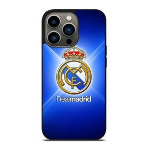 REAL MADRID LOGO BLUE LIGHT iPhone 13 Pro Case REAL MADRID LOGO BLUE LIGHT iPhone 13 Pro Case