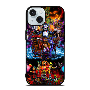 FIVE NIGHTS AT FREDDY'S ALL CHARACTERS iPhone 15 Case Cover FIVE NIGHTS AT FREDDY'S ALL CHARACTERS iPhone 15 Case Cover