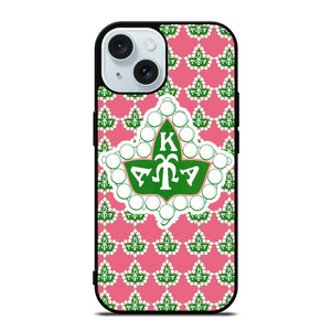 HOT AKA PINK AND GREEN iPhone 15 Case Cover HOT AKA PINK AND GREEN iPhone 15 Case Cover
